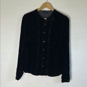 CP Shades Velvet Button Up Blouse